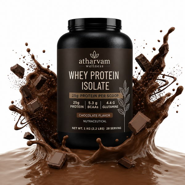 Whey Protein Isolate – Chocolate Flavor | 25g Protein, 5.3g BCAAs, 1kg (28 Servings)