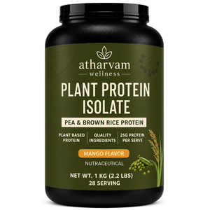 Plant Protein Isolate – Pea & Brown Rice Protein, Mango Flavor | 25g Protein, 1kg (28 Servings)