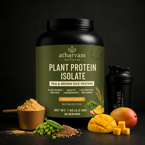 Plant Protein Isolate – Pea & Brown Rice Protein, Mango Flavor | 25g Protein, 1kg (28 Servings)