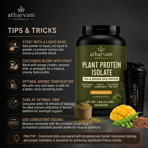 Plant Protein Isolate – Pea & Brown Rice Protein, Mango Flavor | 25g Protein, 1kg (28 Servings)