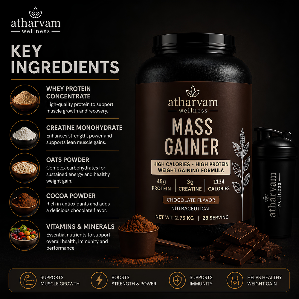 Mass Gainer with Creatine – Chocolate | 1134 Calories, 45g Protein per Serving, 2.75kg