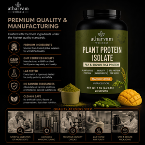 Plant Protein Isolate – Pea & Brown Rice Protein, Mango Flavor | 25g Protein, 1kg (28 Servings)