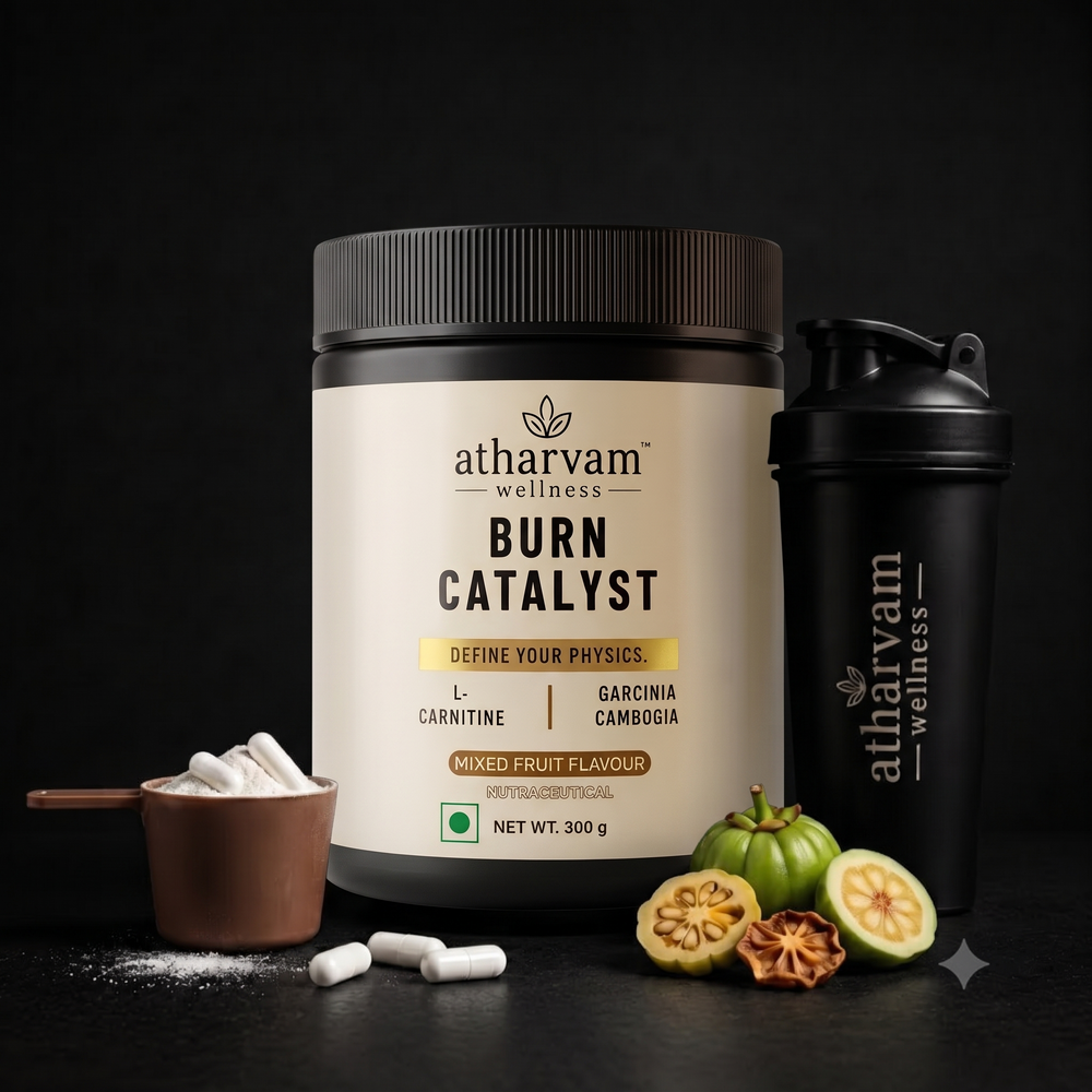 Burn Catalyst Fat burner Powder with L-Carnitine & Garcinia Cambogia – Unflavoured Weight Management Supplement, 300g | Atharvam Wellness