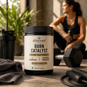 Burn Catalyst Fat burner Powder with L-Carnitine & Garcinia Cambogia – Unflavoured Weight Management Supplement, 300g | Atharvam Wellness