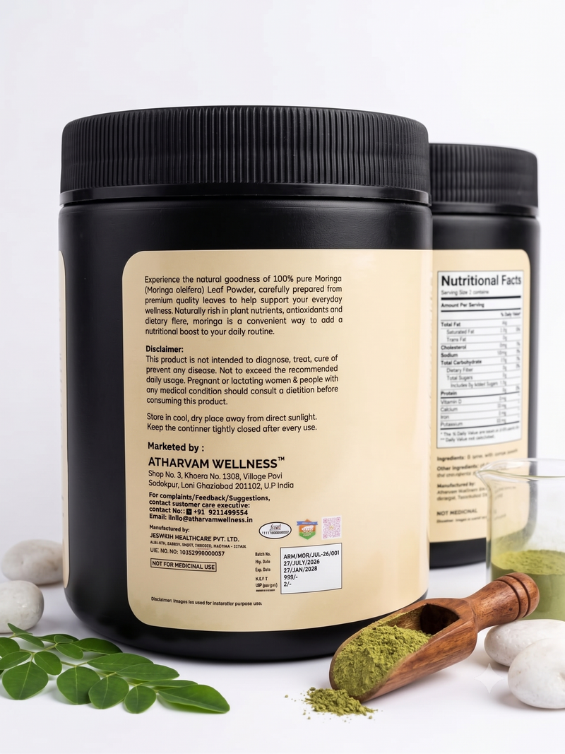 Moringa Powder 100% Pure – Moringa Oleifera Leaf Powder for Immunity & Energy | 250g