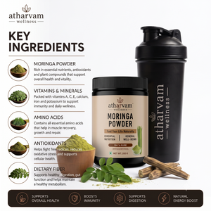 Moringa Powder 100% Pure – Moringa Oleifera Leaf Powder for Immunity & Energy | 250g